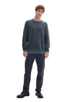 TOM TAILOR Hose Chinohose Dunkelblau/Grau