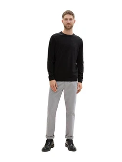 TOM TAILOR Hose Chinohose Grau/Dunkelgrau/Schwarz/Rot/Weiß/Grün
