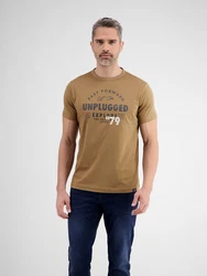 LERROS Unifarbenes T-Shirt mit Print Unifarben