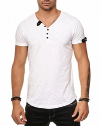 Frchtl T-Shirt mit Knopfleiste Weiß/Creme/Schwarz
