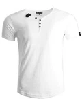 Frchtl T-Shirt mit Knopfleiste Weiß/Creme/Schwarz