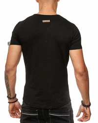 Frchtl T-Shirt mit Knopfleiste Schwarz/Dunkelgrau/Dunkelgrün/Grau