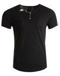 Frchtl T-Shirt mit Knopfleiste Schwarz/Dunkelgrau/Dunkelgrün/Grau