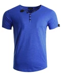 Frchtl T-Shirt mit Knopfleiste Blau/Hellblau/Dunkelblau