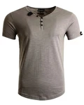 Frchtl T-Shirt mit Knopfleiste Grau/Khaki/Braun/Dunkelgrün/Beige