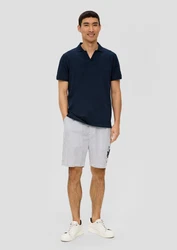 s.Oliver Kurzarmshirt Poloshirt Waffelpiqué Dunkelblau/Blau/Hellblau