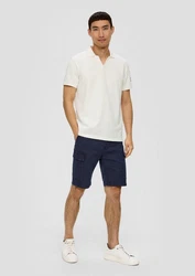 s.Oliver Kurzarmshirt Poloshirt Waffelpiqué Weiß/Creme/Dunkelblau/Khaki/Grau