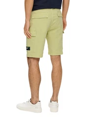 s.Oliver Stoffhose Jeans-Shorts Straight Leg High Rise Cargotaschen Dunkelblau/Beige/Blau