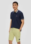 s.Oliver Stoffhose Jeans-Shorts Straight Leg High Rise Cargotaschen Dunkelblau/Beige/Blau