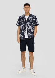 s.Oliver Stoffhose Jeans-Shorts Straight Leg High Rise Cargotaschen Weiß/Creme