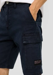 s.Oliver Stoffhose Jeans-Shorts Straight Leg High Rise Cargotaschen Weiß/Creme