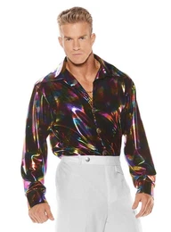T-Shirt Disco Hemd dunkel Stylishes Disco Shirt fr glnzende Auftritte