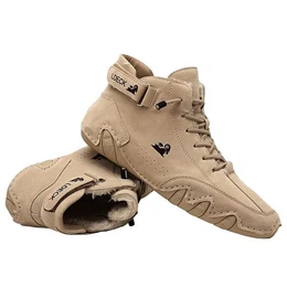 Winter Warm Schuhe Herren Gepolsterte Leder Schneestiefel Outdoorwinterstiefel