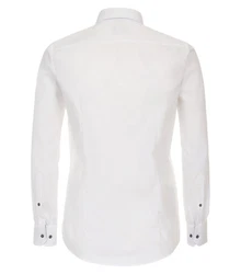 VENTI Businesshemd Rundhalsshirt Creme/Weiß