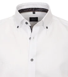 VENTI Businesshemd Rundhalsshirt Creme/Weiß