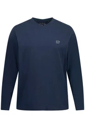 JP1880 Langarmshirt Basic V-Ausschnitt Dunkelblau/Blau/Hellblau