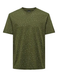 T-Shirt T-Shirt Rundhals Kurzarm Basic Baumwolle bequem 7728 in Olive