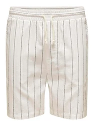 ONLY & SONS Chinoshorts Lässiger Schnitt Kordelzug Elastische Taille (7759) Weiß (7759)