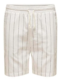 Chinoshorts Shorts Lssiger Schnitt Kordelzug Elastische Taille 7759 in Wei-2