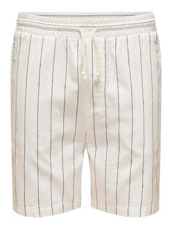 ONLY & SONS Chinoshorts Lässiger Schnitt Kordelzug Elastische Taille (7759) Weiß (7759)