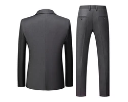 Allthemen Anzug Set Slim Fit ein Knopf Anzug für Hochzeit und Business Dunkelgrau/Grau/Dunkelblau
