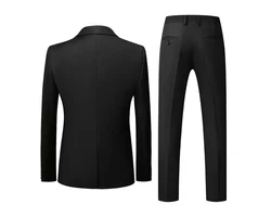 Allthemen Anzug Set Slim Fit ein Knopf Anzug für Hochzeit und Business Schwarz/Dunkelgrau