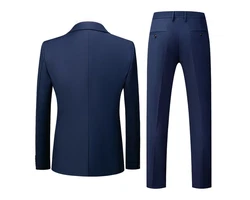 Allthemen Anzug Set Slim Fit ein Knopf Anzug für Hochzeit und Business Dunkelblau
