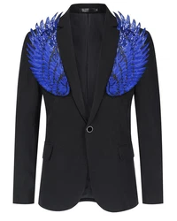 Allthemen Sakko Herren Smokingjacke Blazer Blau/Dunkelblau