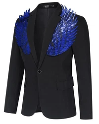 Allthemen Sakko Herren Smokingjacke Blazer Blau/Dunkelblau