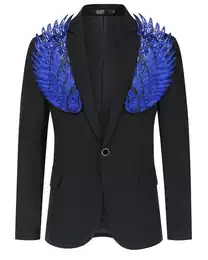Sakko Herren Sakko mit Pailletten Smokingjacke Glitzer Bunt Blazer fr Party