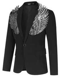 Allthemen Sakko Herren Smokingjacke Blazer Bunt