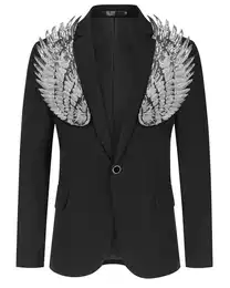 Sakko Herren Sakko mit Pailletten Smokingjacke Glitzer Bunt Blazer fr Party
