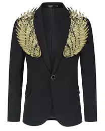 Sakko Herren Sakko mit Pailletten Smokingjacke Glitzer Bunt Blazer fr Party