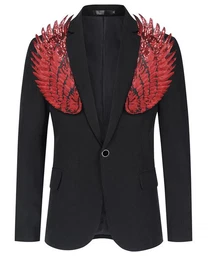 Sakko Herren Sakko mit Pailletten Smokingjacke Glitzer Bunt Blazer fr Party