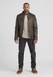 Milestone Lederjacke MSParker Grau/Braun/Dunkelbraun/Khaki/Dunkelgrün