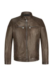 Milestone Lederjacke MSParker Grau/Braun/Dunkelbraun/Khaki/Dunkelgrün