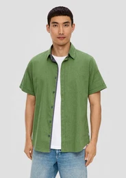 Kurzarmhemd Slim Fit: Kurzarmhemd mit Chambray-Details