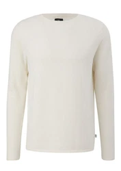QS Rundhalspullover Casual Weiß/Khaki/Creme/Beige