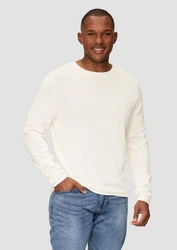 QS Rundhalspullover Casual Weiß/Khaki/Creme/Beige