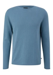 QS Rundhalspullover Casual Blau/Hellblau