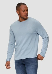 QS Rundhalspullover Casual Blau/Hellblau
