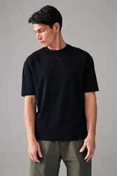 Next T-Shirt Oversized Fit T-Shirt Dunkelblau/Schwarz