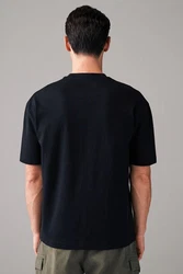 Next T-Shirt Oversized Fit T-Shirt Dunkelblau/Schwarz