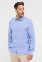 Eterna Langarmhemd MODERN FIT EASY IRON Hellblau/Blau
