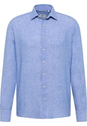 Eterna Langarmhemd MODERN FIT EASY IRON Hellblau/Blau
