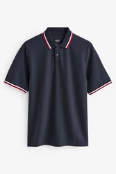 Next Poloshirt Pikee im Regular Fit mit Kragenstreifen Dunkelblau/Schwarz