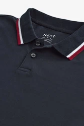 Next Poloshirt Pikee im Regular Fit mit Kragenstreifen Dunkelblau/Schwarz
