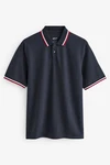 Next Poloshirt Pikee im Regular Fit mit Kragenstreifen Dunkelblau/Schwarz