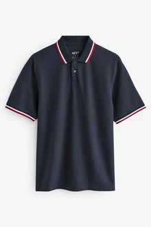 Next Poloshirt Pikee im Regular Fit mit Kragenstreifen Dunkelblau/Schwarz
