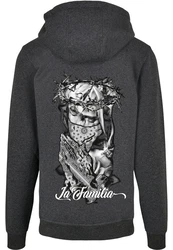 MisterTee Kapuzensweatshirt Herren La Familia Hoody Dunkelgrau/Grau/Hellgrau
